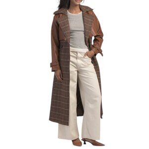 AVEC LES FILLES Brown Multi Trench Coat